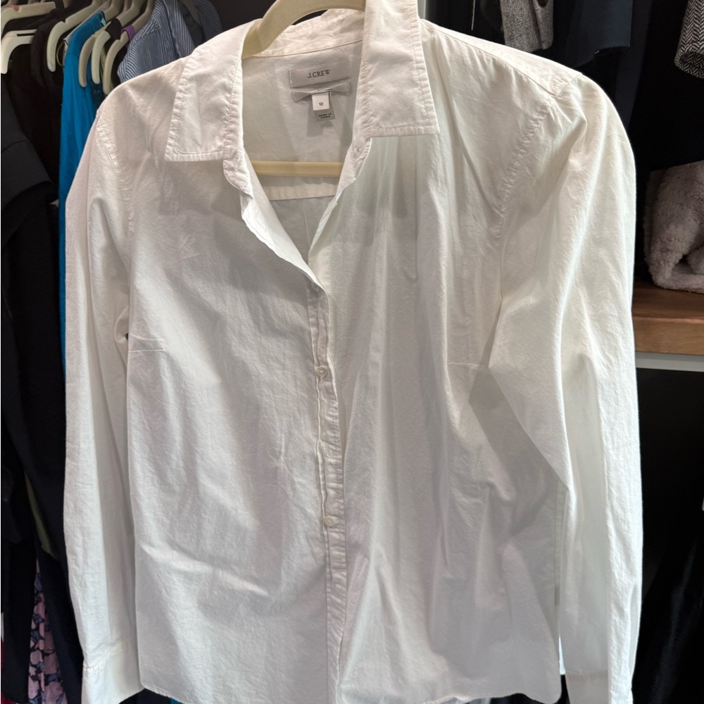J.Crew White Button-Up Shirt